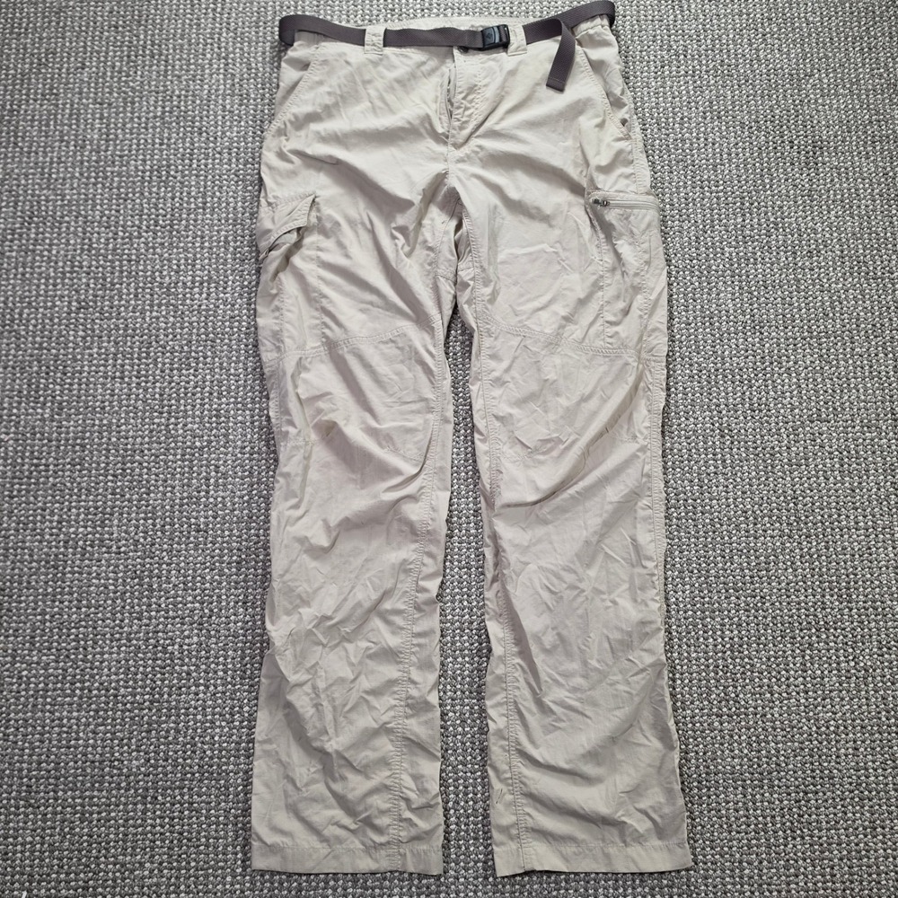 Columbia Cargo Pants Mens 34x34 Omni-Shade Hiking Belted Tan Gorpcore